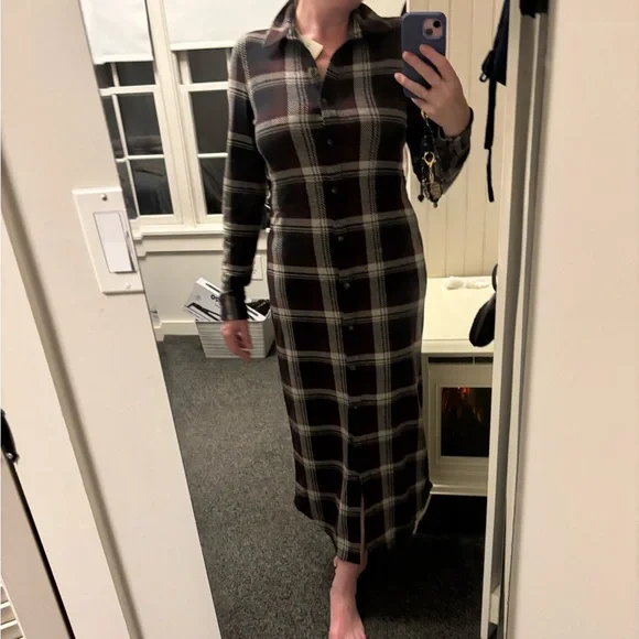 NWT Faherty Long Sleeve Legend Plaid Sweater Dress - MEDIUM - Picture 4 of 12